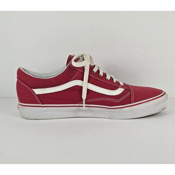 VANS Red and White Old Skool Skate Sneakers Shoes Men's Size 11 - Picture 2 of 8